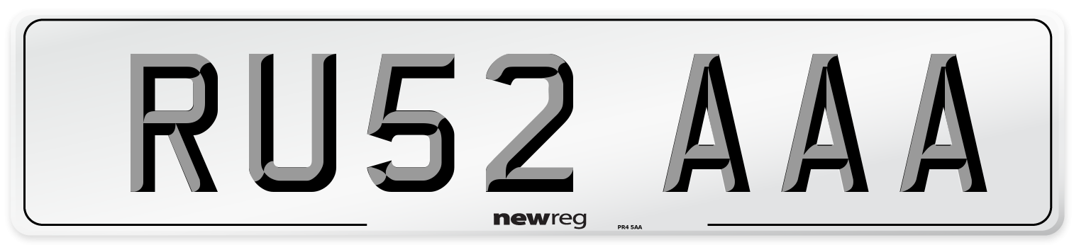 RU52 AAA Number Plate from New Reg